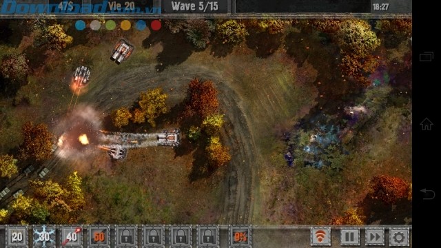 Bố trí tháp pháo để ngăn chặn từng đợt tấn công của địch