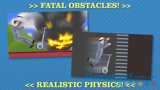 Happy Wheels cho iOS là trò chơi có gameplay dựa trên cơ chế vật lý