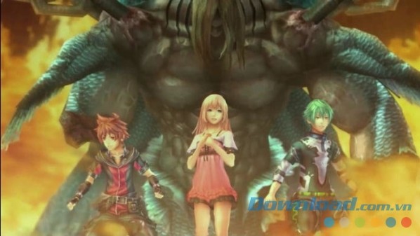 Chaos Rings III cho iOS cho phép người chơi điều khiển 3 nhân vật chiến đấu theo lượt trong từng trận đánh quái