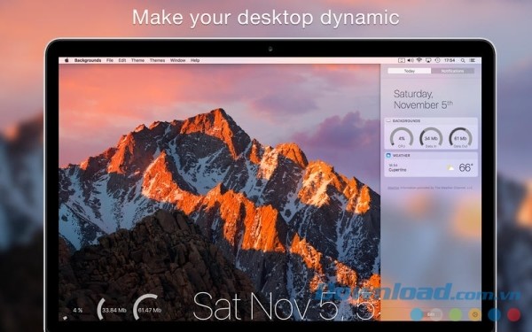 Backgrounds cho Mac biến màn hình desktop khô khan trở nên "năng động"