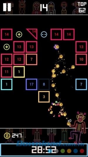 BBTAN cho iOS ném bóng phá gạch đa cấp độ