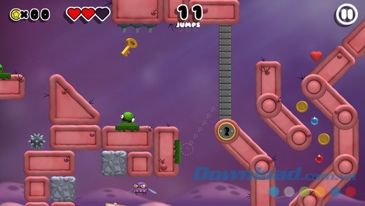 Booger Boing cho iOS  thách thức game thủ qua chướng ngại khác nhau