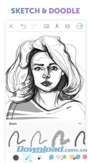 PicsArt Color Paint cho Android phác thảo 