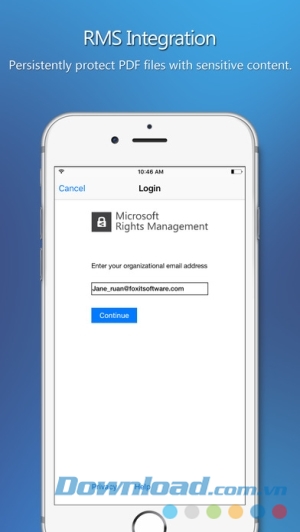 Foxit PDF Business cho iOS tích hợp RMS