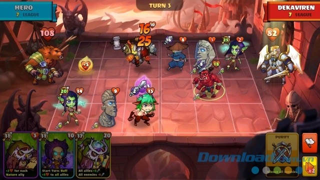 Giao diện chính của game chiến thuật thẻ bài Mighty Party cho máy tính
