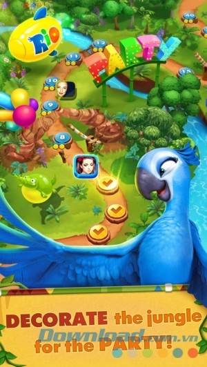 Rio: Match 3 Party cho iOS trang trí bữa tiệc 