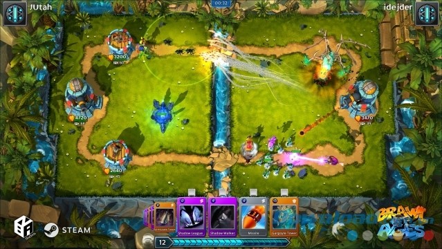 Sử dụng nhiều thẻ bài có tác dụng khác nhau trong game chiến thuật mới miễn phí Brawl of Ages cho máy tính, Mac và Linux