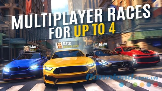 Tham gia cuộc đua 4 người trong Asphalt Street Storm Racing cho iOS