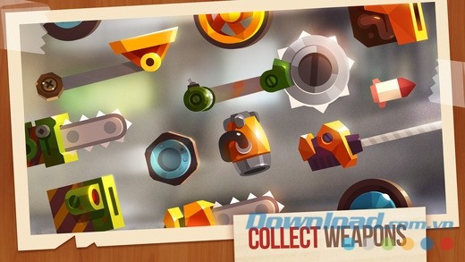 Hệ thống vũ khí phong phú của CATS: Crash Arena Turbo Stars cho iOS 