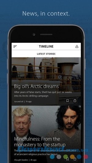 Timeline cho iOS hiển thị ngữ cảnh tin tức