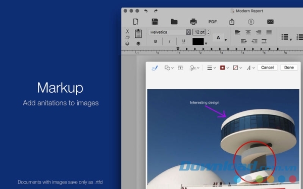 Tính năng Markup của Document Writer cho Mac