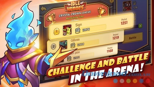 Idle Heroes cho iOS thách thức và chiến đấu trên đấu trường rộng lớn Idle Heroes cho iOS thách thức và chiến đấu trên đấu trường rộng lớn