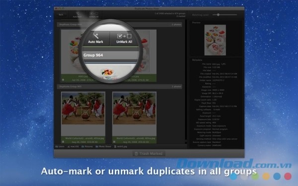 Duplicate Photos Fixer Pro cho Mac tự động đánh dấu ảnh giống nhau
