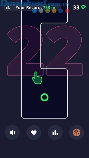 Đưa bóng di chuyển trong khoảng thời gian 22 giây