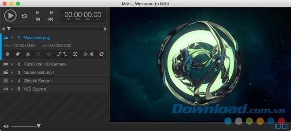 Giao diện phần mềm biên tập video chất lượng cao Mitti cho Mac 