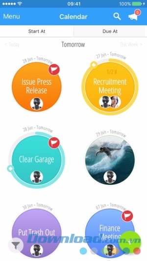 DropTask cho iOS lập lịch làm việc