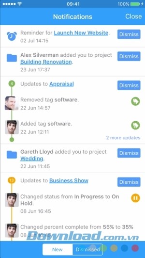 DropTask cho iOS thông báo tới người dùng