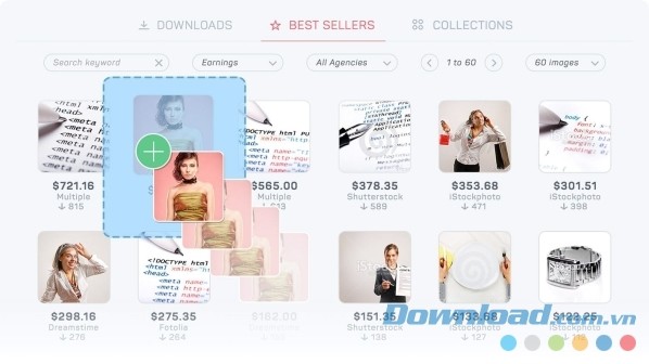 Microstockr Pro cho Mac thống kê chi tiết về những bức ảnh bán chạy nhất 