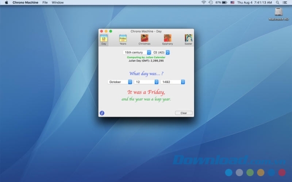 Chrono Machine cho Mac tính lịch chính xác tại mọi thời điểm