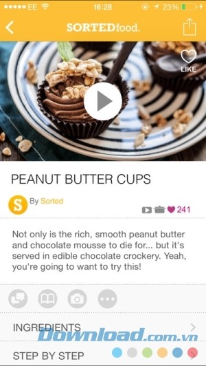 SORTEDfood cho iOS đính kèm video minh họa từng công thức