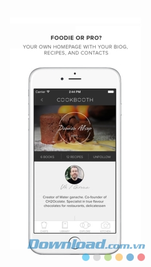 Cookbooth cho iOS chứa kho công thức nấu ăn phong phú