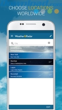 Xem các thời tiết các vị trí trên thế giới