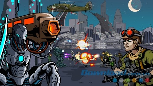 Những cuộc chiến trong tương lai với người máy ở Thời đại chiến tranh Age Of War 2 cho iOS 