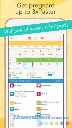 Ovia Fertility cho iOS tăng cơ hội mang thai Ovia Fertility cho iOS tăng cơ hội mang thai