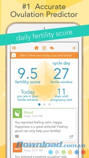 Ovia Fertility cho iOS tính ngày rụng trứng Ovia Fertility cho iOS tính ngày rụng trứng