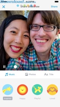 Xem trình chiếu ảnh của bạn và chia sẻ trên Facebook 