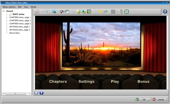 Các tùy chọn chỉnh sửa menu trên ConvertXtoHD Các tùy chọn chỉnh sửa menu trên ConvertXtoHD