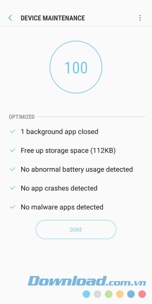 Device Maintenance cho Android tối ưu hóa điện thoại