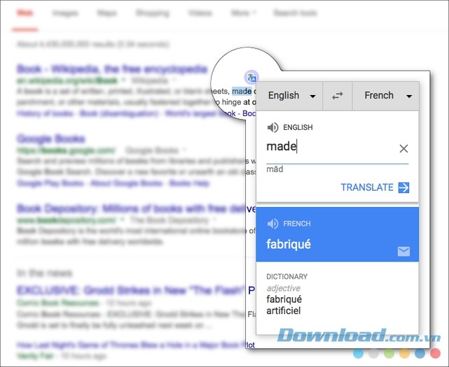 Tiện ích hỗ trợ biên dịch trên trình duyệt Dictionary Anywhere 