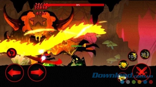 Điều khiển cảm ứng trực quan của League of Stickman 2017-Ninja cho Android