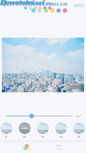 hiệu ứng màu trời trong xanh