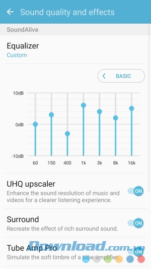 Samsung Music cho Android cân bằng âm thanh