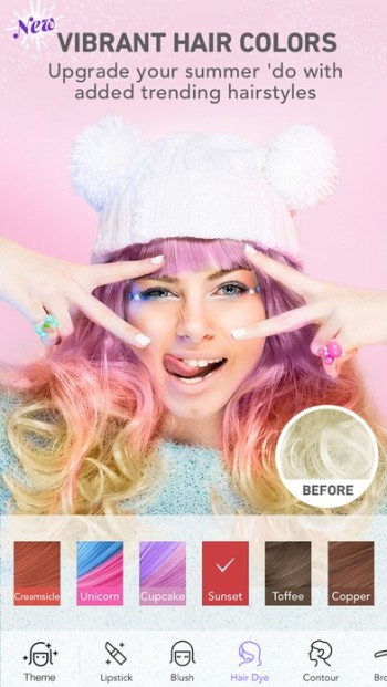 MakeupPlus cho iPhone giúp thay đổi màu tóc cực nhanh