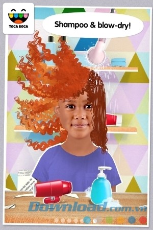 Gội đầu và sấy khô trong Toca Hair Salon Me cho Android