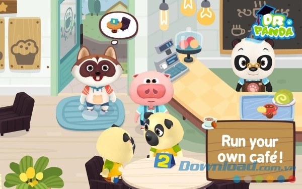 Game quản lý tiệm cà phê vui vẻ Dr. Panda Café cho Android
