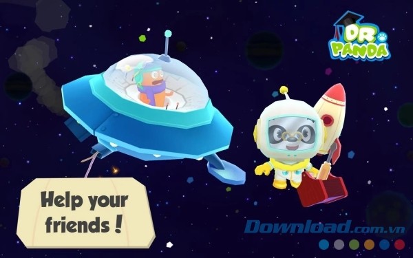 Giúp đỡ bạn bè gặp nạn trong Dr. Panda in Space cho Android