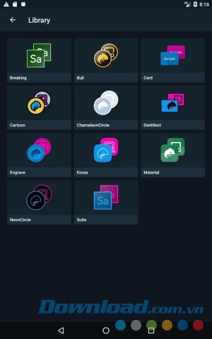 Thư viện biểu tượng của Icon Pack Studio cho Android