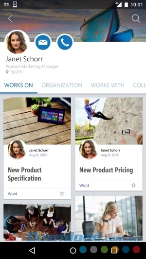 Office Delve cho Android  phân tài liệu theo danh mục