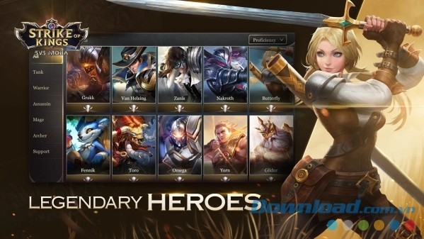 Tải Strike of Kings cho Android và gặp gỡ các anh hùng huyền thoại trong truyền thuyết