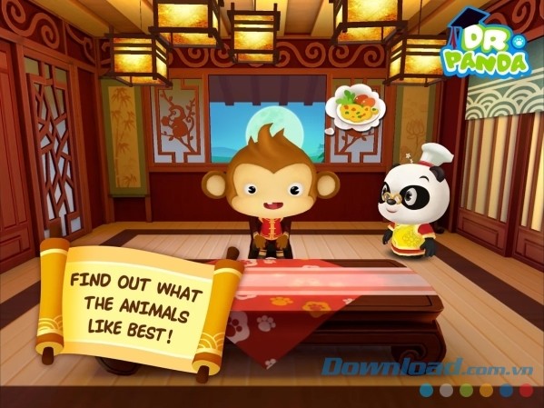 Tại Dr. Panda Restaurant Asia cho Android có rất nhiều thực khách dễ thương đang chờ bạn phục vụ