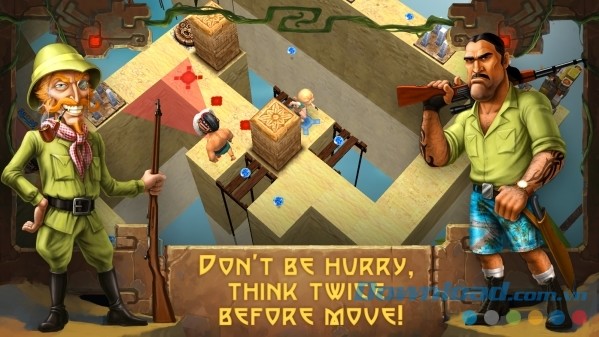 Người chơi cần suy nghĩ thật kỹ trước mọi bước đi nếu muốn phá đảo Traps and Treasures cho Android