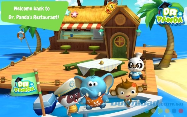 Thiết kế nhà hàng bên bờ biển xanh, cát trắng thơ mộng của Dr. Panda Restaurant 2 cho Android