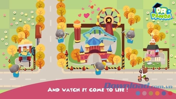 Hoopa City cho Android có thiết kế đồ họa rực rỡ sắc màu cổ tích