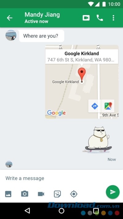 Chia sẻ vị trí hiện tại của bạn thông qua Hangouts cho Android