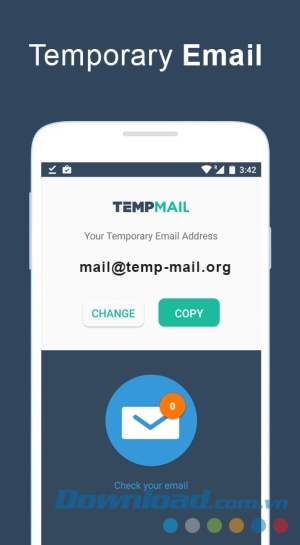 Ứng dụng thư tạm thời Temp Mail cho Android