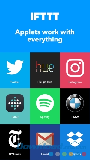 IFTTT cho Android hợp tác với hầu hết ứng dụng hot
